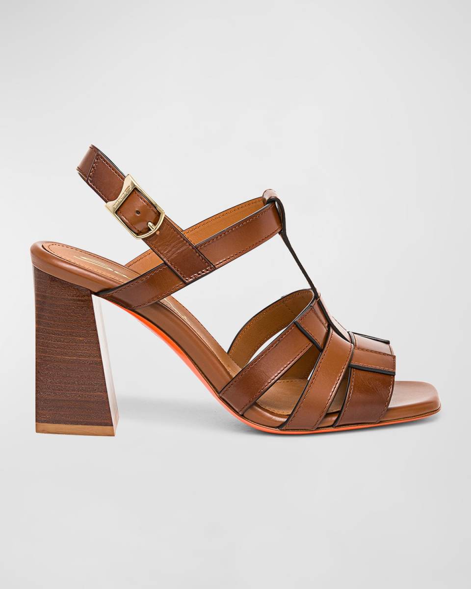 Venere Leather T-Strap Slingback Sandals